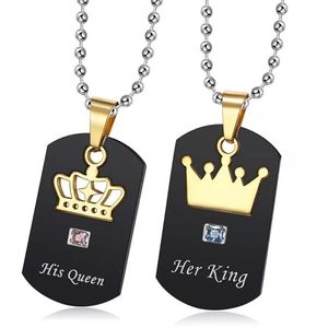 New Stanless Steel couples Set Necklaces King And Queen
